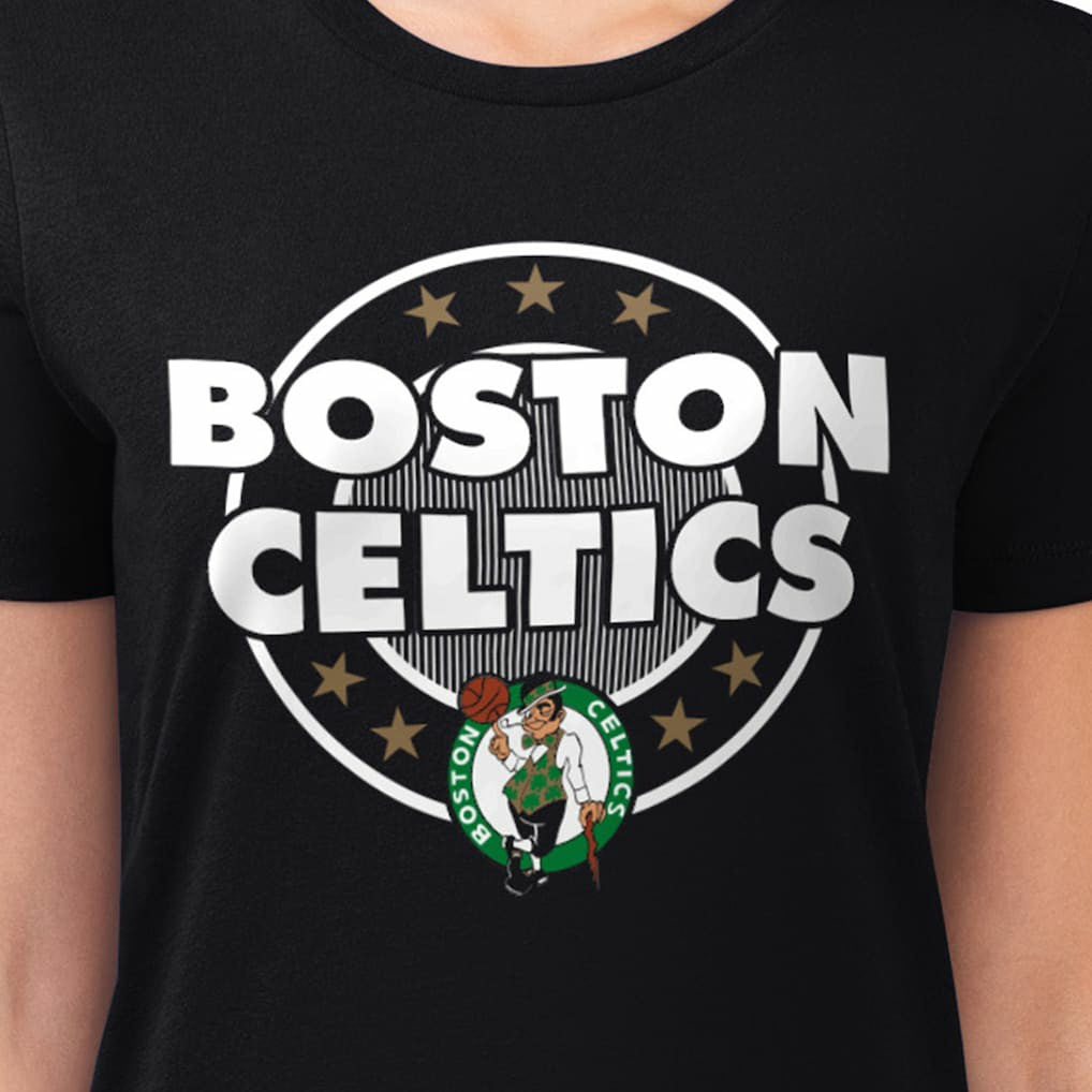 Boston Celtics G-III 4Her by Carl Banks Women's Super-Slim Lightweight Pinstripe Circle Graphic T-Shirt Discount