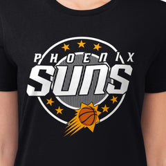 Phoenix Suns G-III 4Her by Carl Banks Women's Super-Slim Lightweight Pinstripe Circle Graphic T-Shirt For Sale
