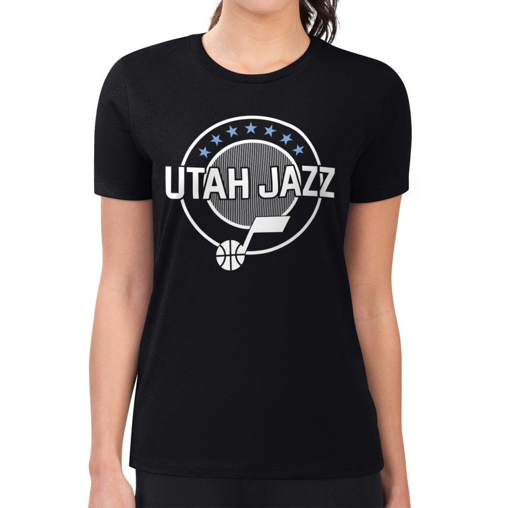 Utah Jazz G-III 4Her by Carl Banks Women's Super-Slim Lightweight Pinstripe Circle Graphic T-Shirt Outlet