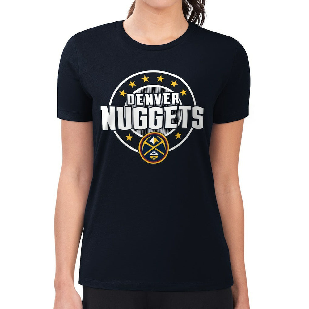 Denver Nuggets G-III 4Her by Carl Banks Women's Super-Slim Lightweight Pinstripe Circle Graphic T-Shirt sale On Sale