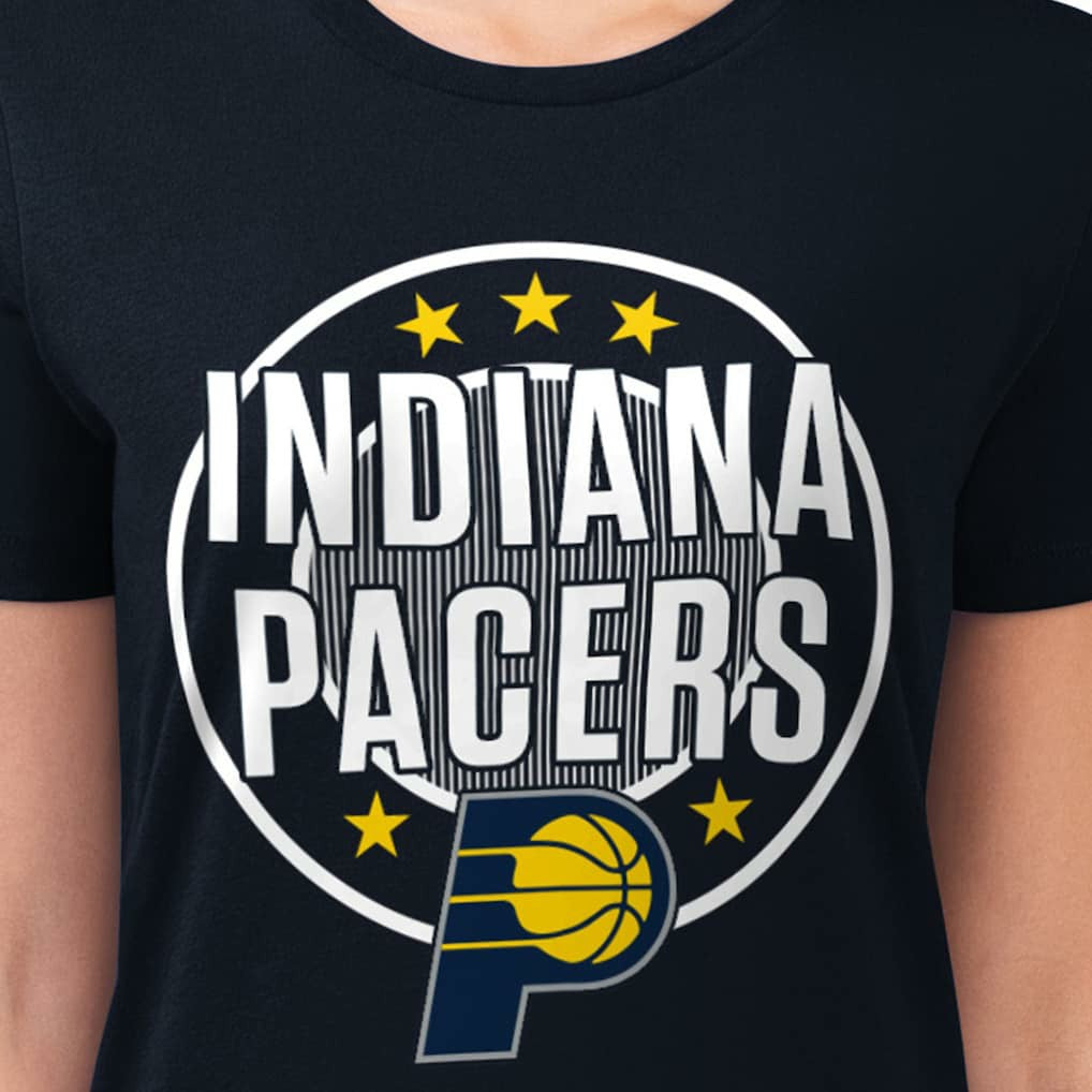 Indiana Pacers G-III 4Her by Carl Banks Women's Super-Slim Lightweight Pinstripe Circle Graphic T-Shirt Discount