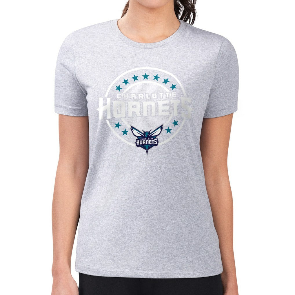 Charlotte Hornets G-III 4Her by Carl Banks Women's Super-Slim Lightweight Pinstripe Circle Graphic T-Shirt Discount