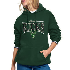 Milwaukee Bucks Starter Women's Arch Stripe Fleece Hoodie Outlet