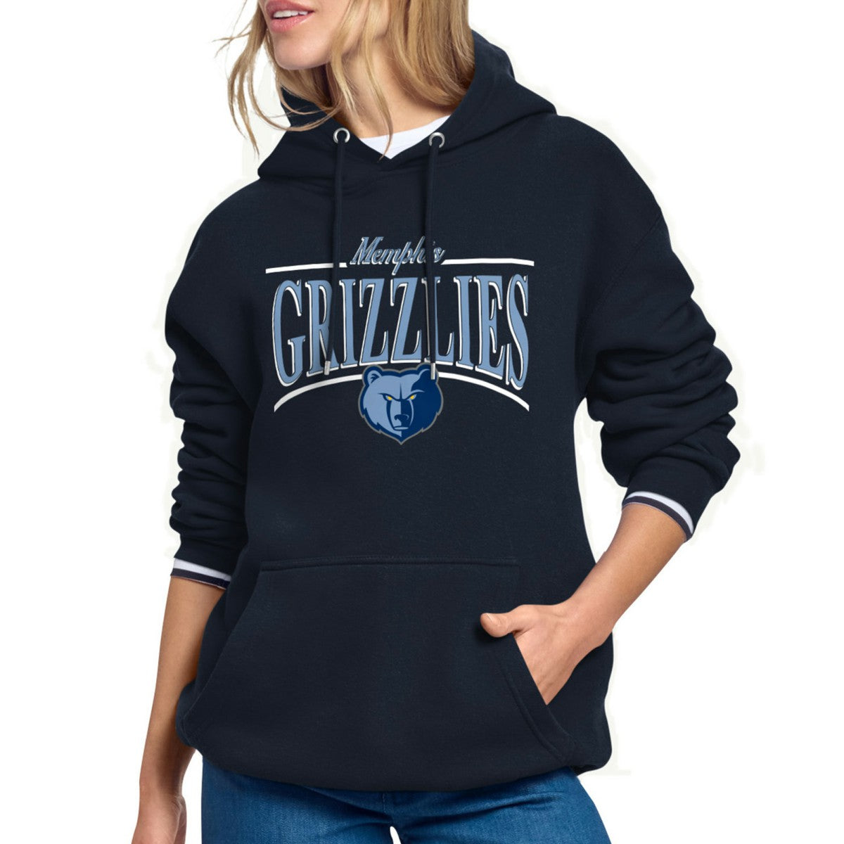 Memphis Grizzlies Starter Women's Arch Stripe Fleece Hoodie Online