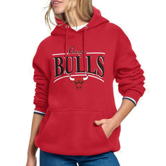 Chicago Bulls Starter Women's Arch Stripe Fleece Hoodie Outlet