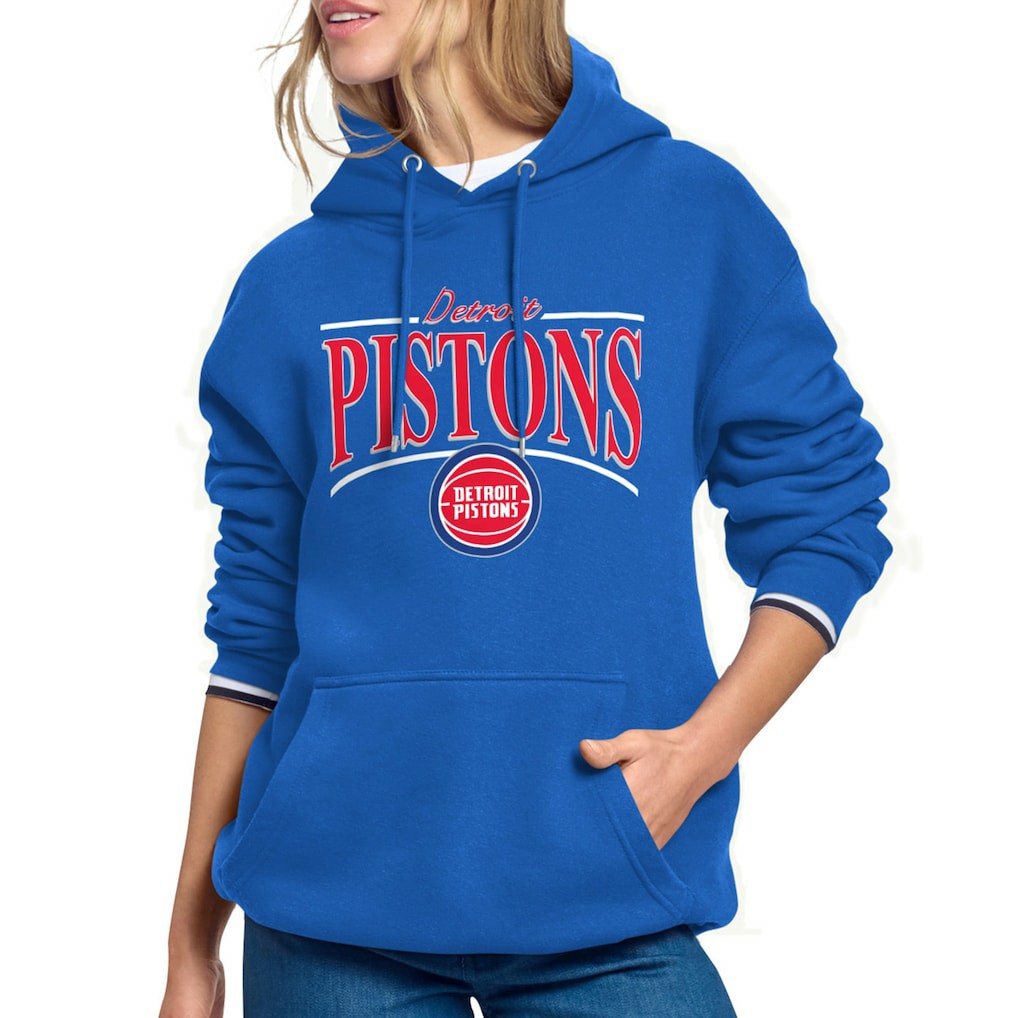 Detroit Pistons Starter Women's Arch Stripe Fleece Hoodie sale Online