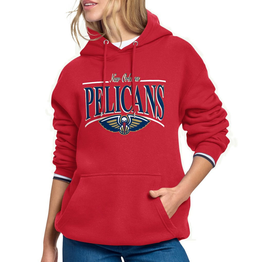 New Orleans Pelicans Starter Women's Arch Stripe Fleece Hoodie Outlet