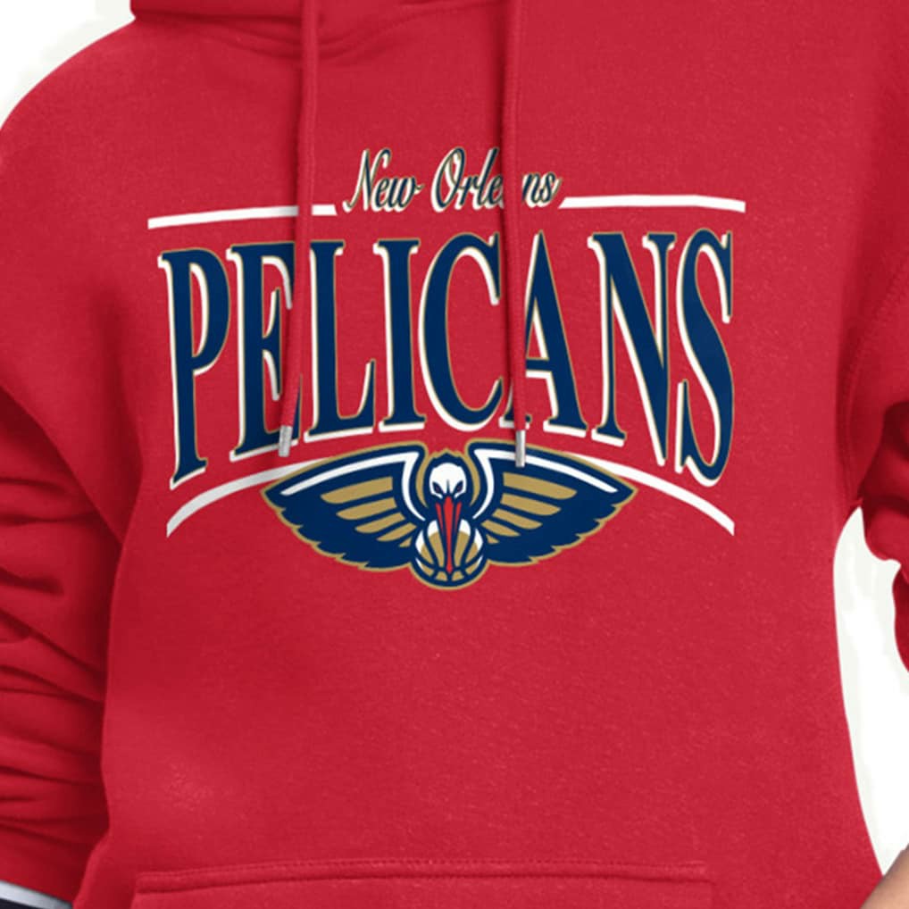 New Orleans Pelicans Starter Women's Arch Stripe Fleece Hoodie Outlet