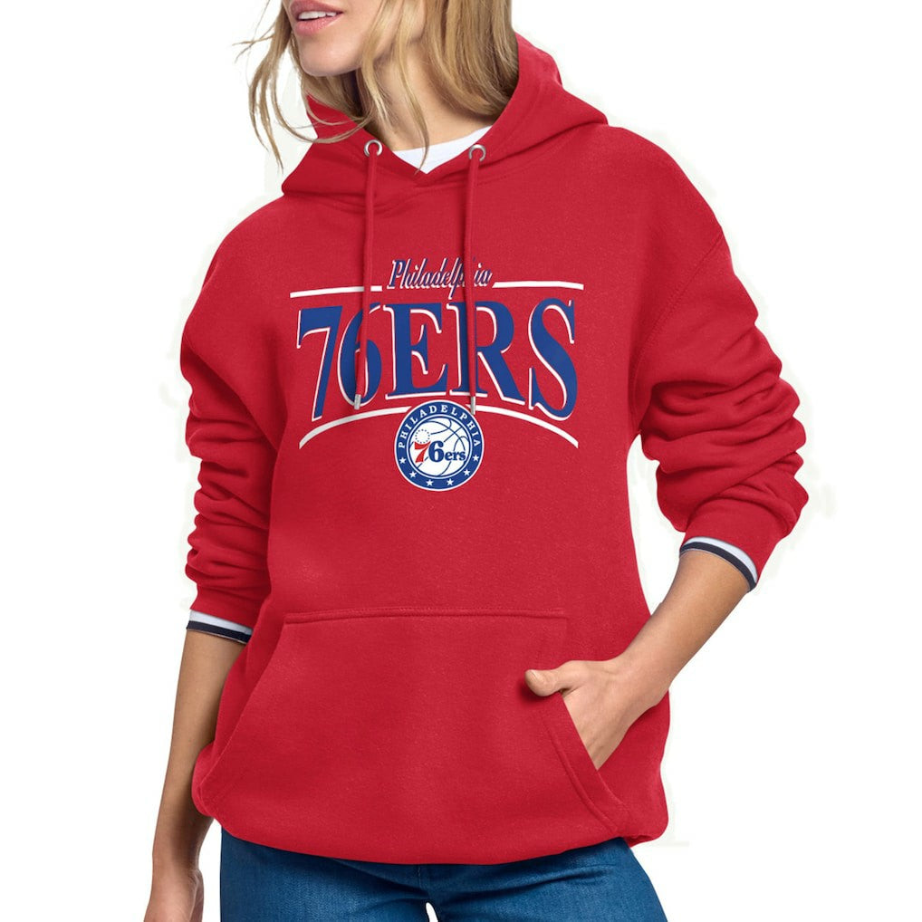 Philadelphia 76ers Starter Women's Arch Stripe Fleece Hoodie On Sale