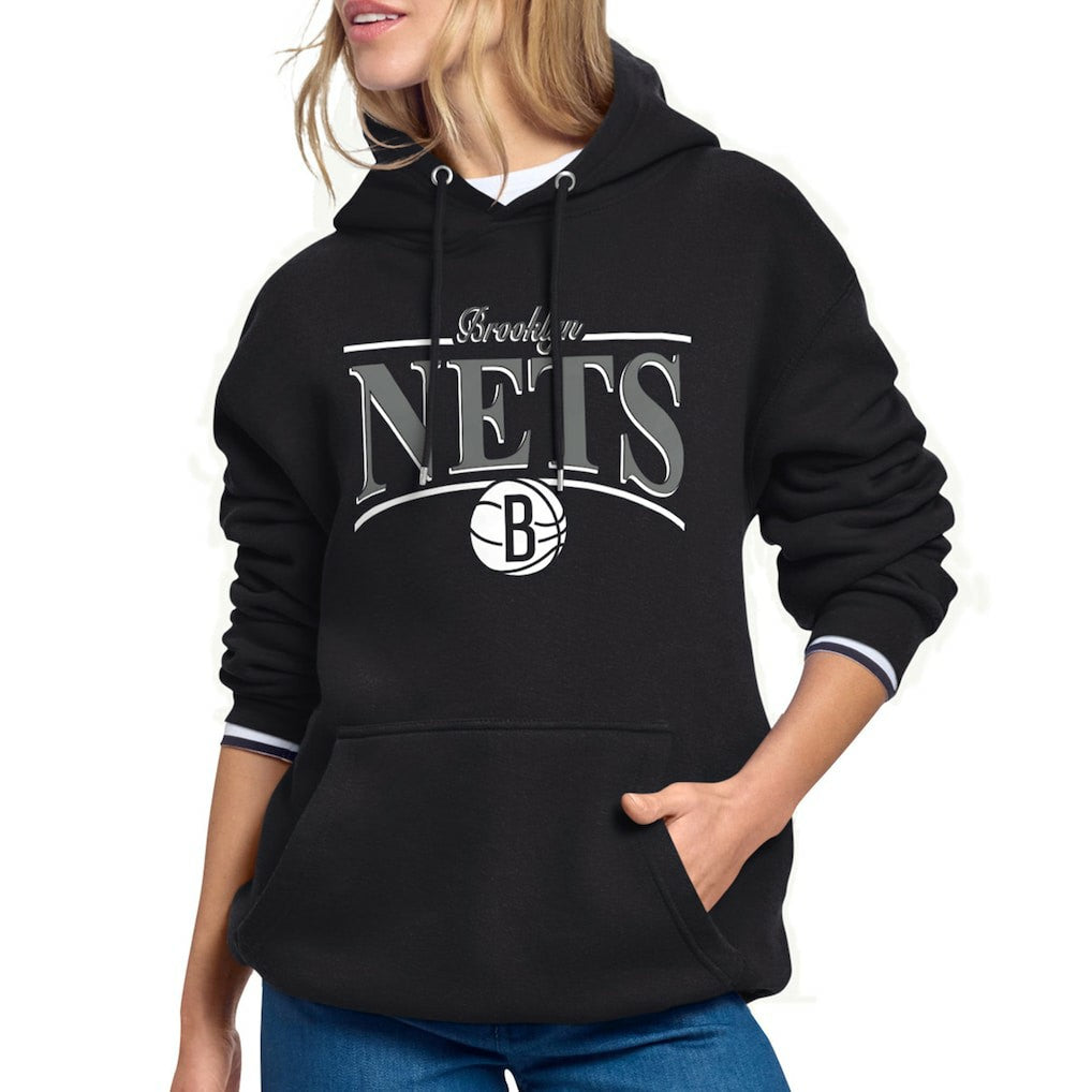 Brooklyn Nets Starter Women's Arch Stripe Fleece Hoodie On Sale