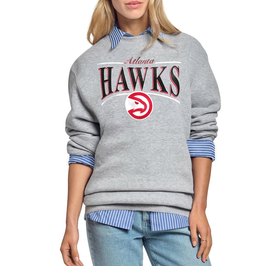 Atlanta Hawks Starter Women's Arch Stripe Fleece Crewneck Sweatshirt Online
