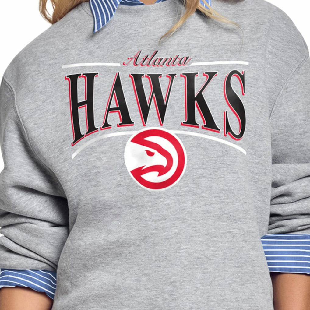 Atlanta Hawks Starter Women's Arch Stripe Fleece Crewneck Sweatshirt Online