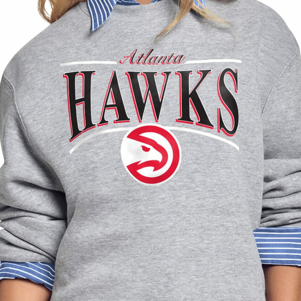Atlanta Hawks Starter Women's Arch Stripe Fleece Crewneck Sweatshirt Online