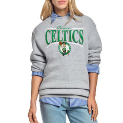 Boston Celtics Starter Women's Arch Stripe Fleece Crewneck Sweatshirt Discount
