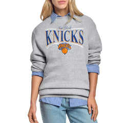 New York Knicks Starter Women's Arch Stripe Fleece Crewneck Sweatshirt Online