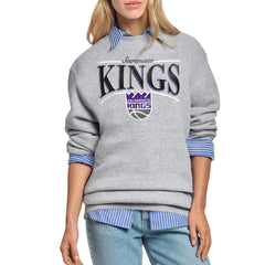 Sacramento Kings Starter Women's Arch Stripe Fleece Crewneck Sweatshirt Online