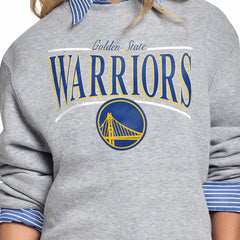 Golden State Warriors Starter Women's Arch Stripe Fleece Crewneck Sweatshirt sale Discount