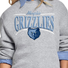Memphis Grizzlies Starter Women's Arch Stripe Fleece Crewneck Sweatshirt Online