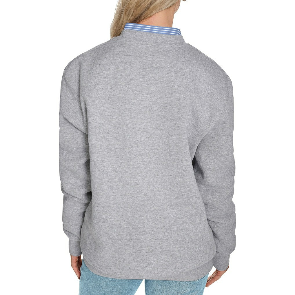 LA Clippers Starter Women's Arch Stripe Fleece Crewneck Sweatshirt On Sale