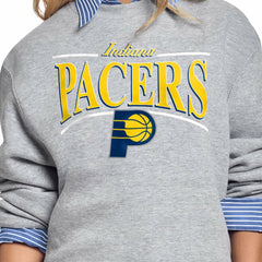 Indiana Pacers Starter Women's Arch Stripe Fleece Crewneck Sweatshirt For Sale