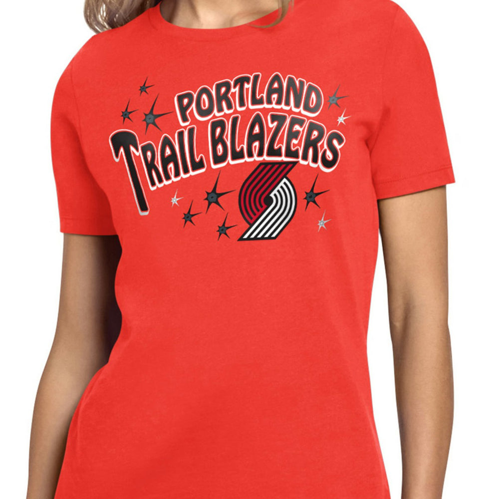 Portland Trail Blazers Starter Women's Fireworks T-Shirt New