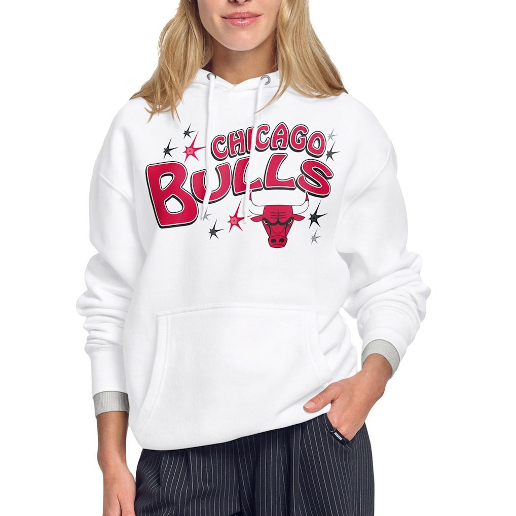 Chicago Bulls Starter Women's Fireworks Fleece Hoodie New