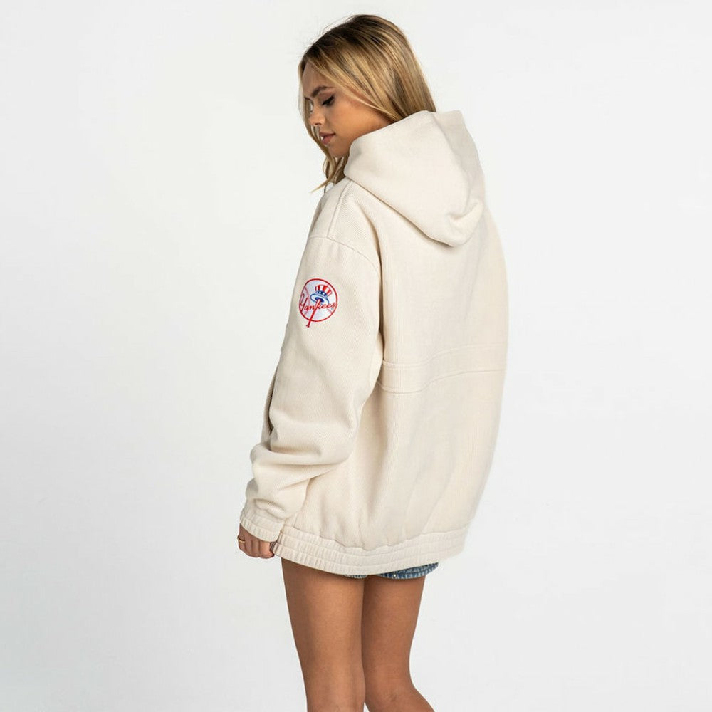 New York Yankees The Wild Collective Women's Oversized Cord Hoodie | MLB For sale