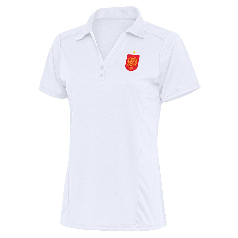 Spain National Team Antigua Women's Statement Y-Neck Polo White