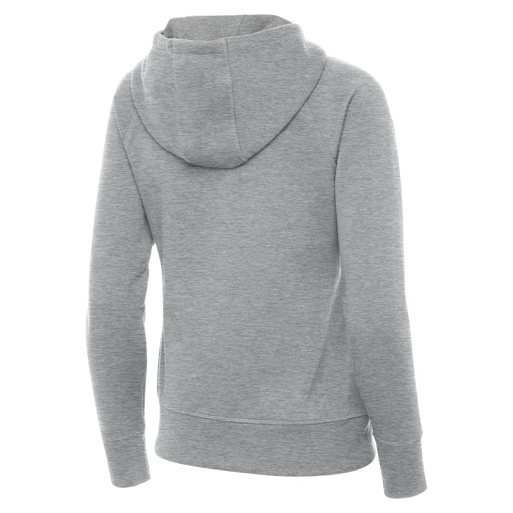 Spain National Team Antigua Women's Takeover Fleece Raglan Full-Zip Hoodie Heather Gray
