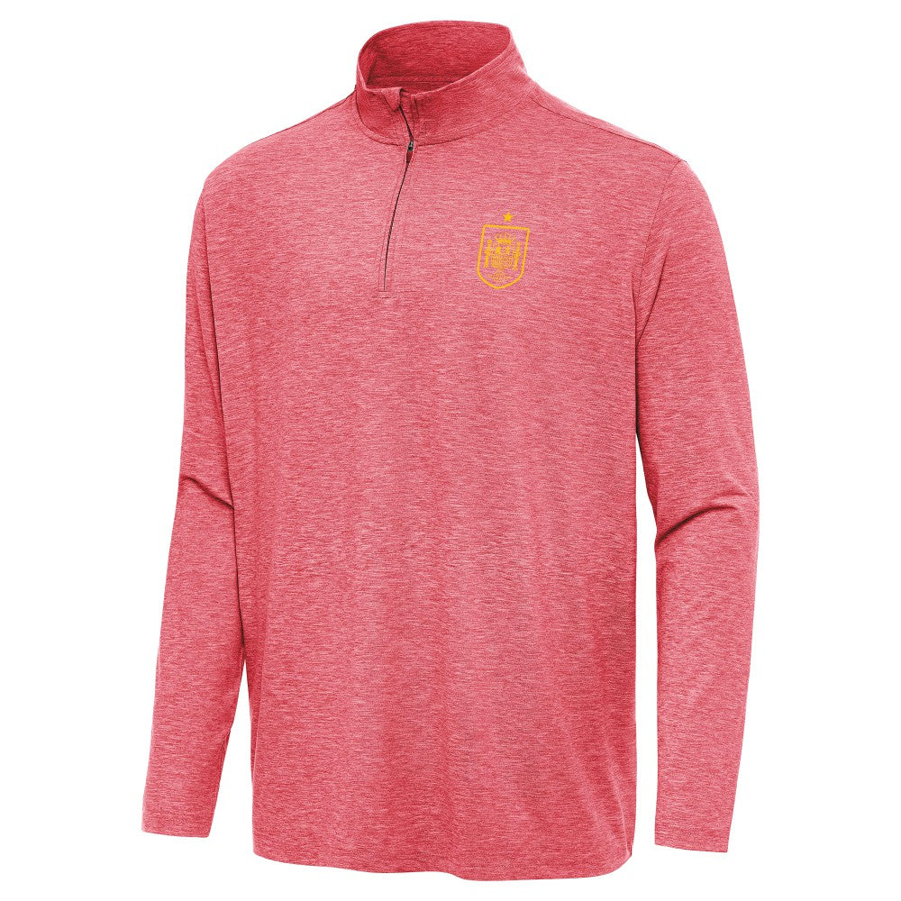 Spain National Team Antigua Masters Quarter-Zip Pullover Heather Red