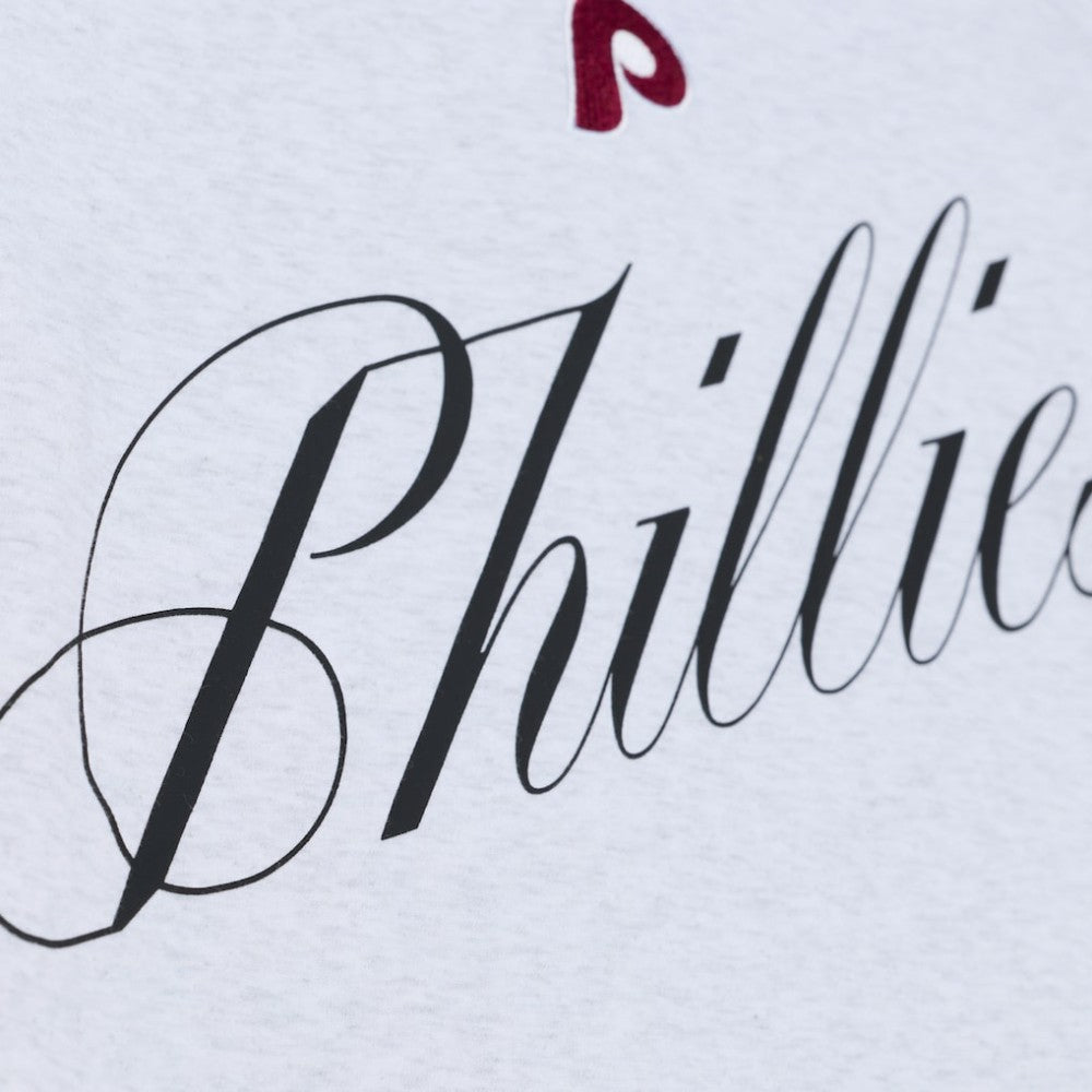 Philadelphia Phillies Mitchell & Ness Women's Script Cropped Boxy T-Shirt | MLB For sale