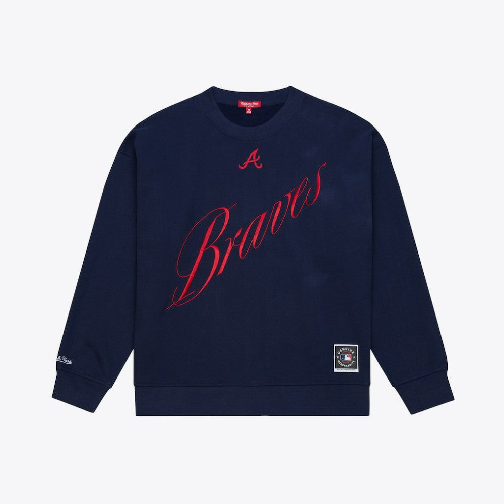Atlanta Braves Mitchell & Ness Women's Script Sweatshirt | MLB Online