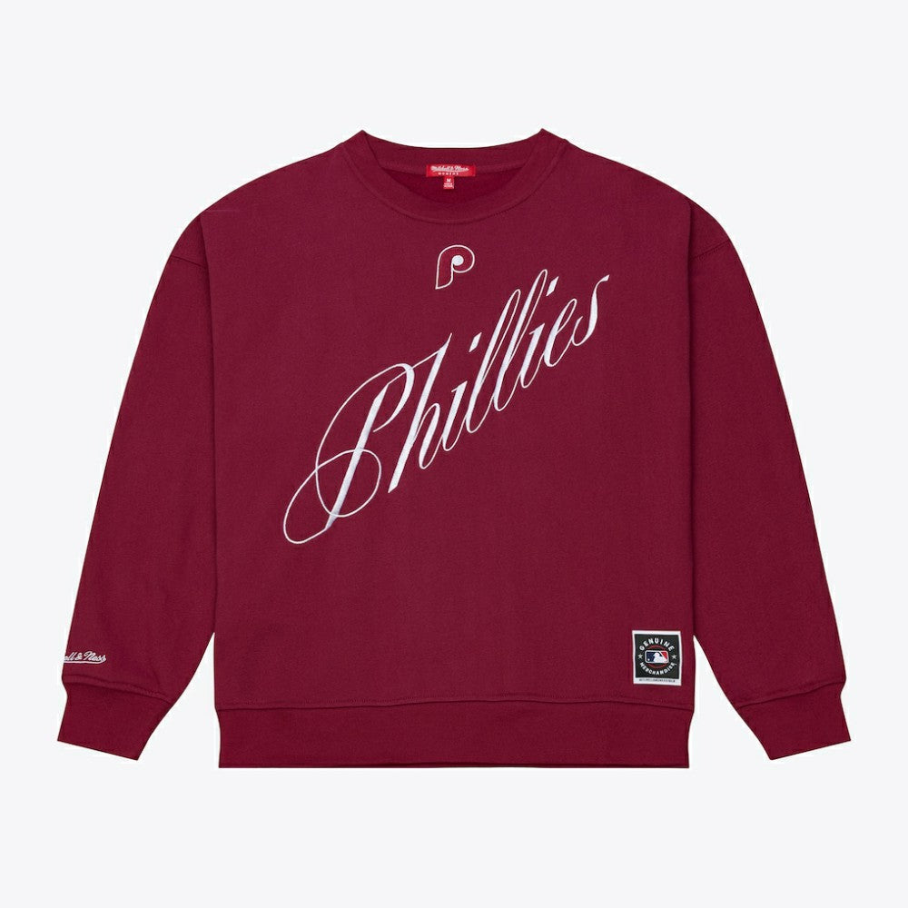 Philadelphia Phillies Mitchell & Ness Women's Script Sweatshirt | MLB Discount