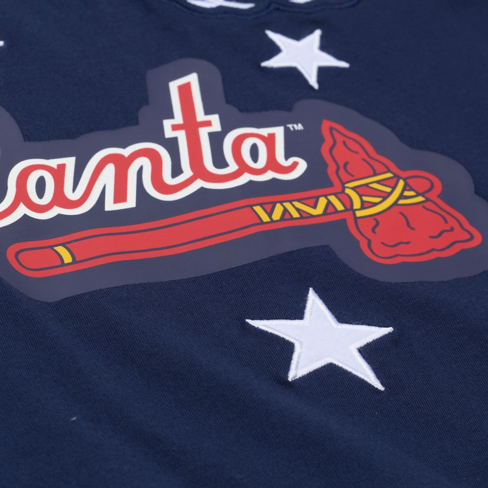 Atlanta Braves Mitchell & Ness Women's Pep Rally Cropped Boxy T-Shirt | MLB For sale