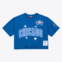 Chicago Cubs Mitchell & Ness Women's Pep Rally Cropped Boxy T-Shirt | MLB Shop