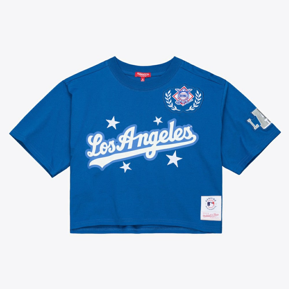 Los Angeles Dodgers Mitchell & Ness Women's Pep Rally Cropped Boxy T-Shirt | MLB New