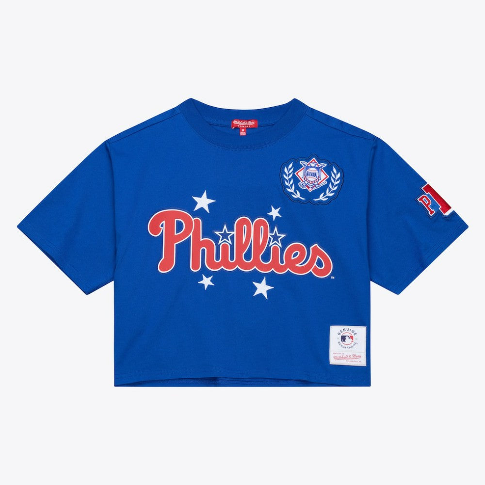 Philadelphia Phillies Mitchell & Ness Women's Pep Rally Cropped Boxy T-Shirt | MLB New