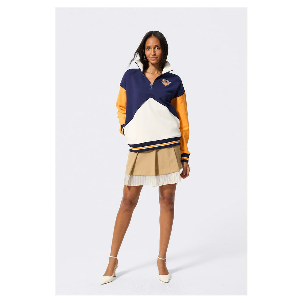 New York Knicks Terez Unisex Colorblock Quarter-Zip Pullover On Sale