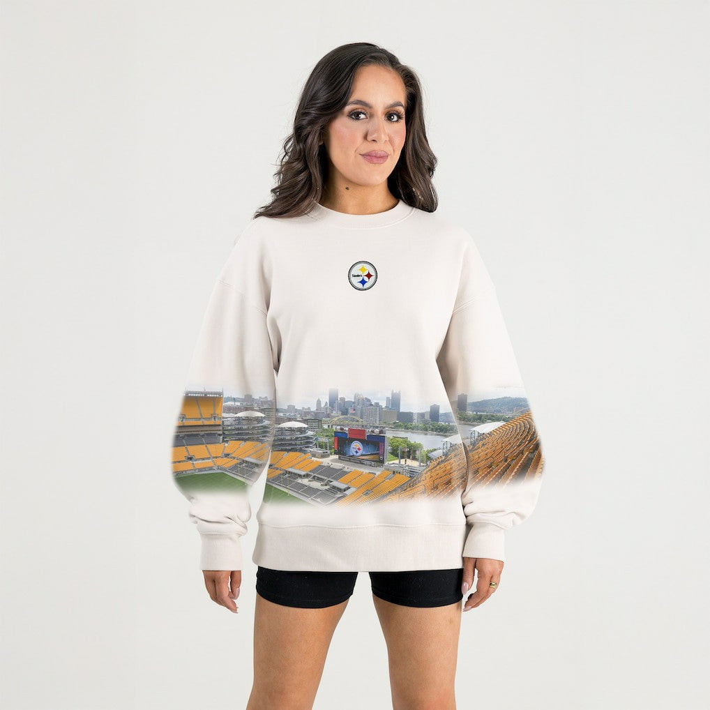 Pittsburgh Steelers  Gameday Couture Women's Power Move Stadium Premium Drop Shoulder Sweatshirt