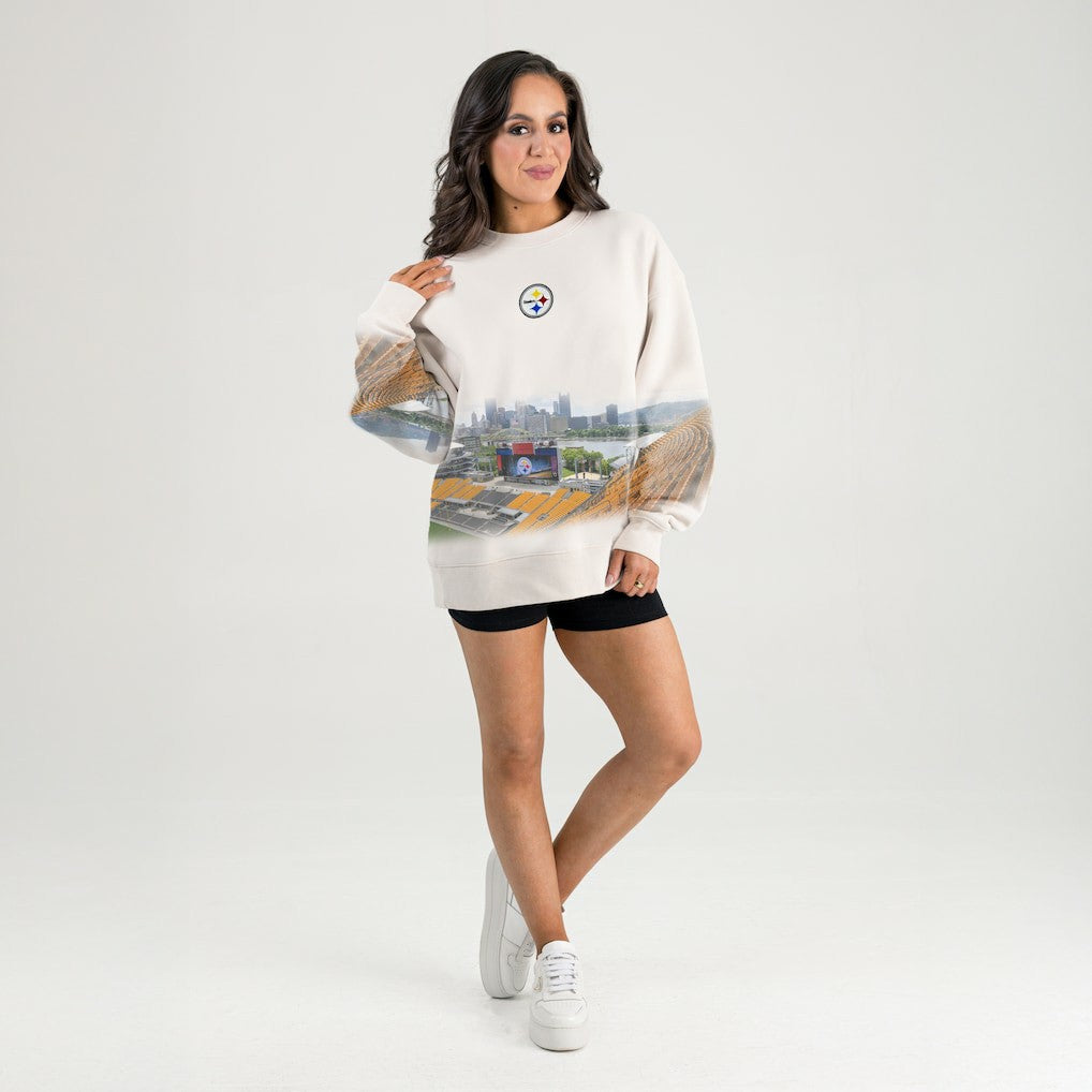 Pittsburgh Steelers  Gameday Couture Women's Power Move Stadium Premium Drop Shoulder Sweatshirt