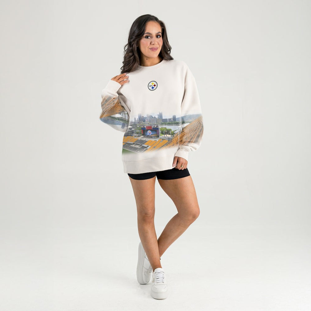 Pittsburgh Steelers  Gameday Couture Women's Power Move Stadium Premium Drop Shoulder Sweatshirt