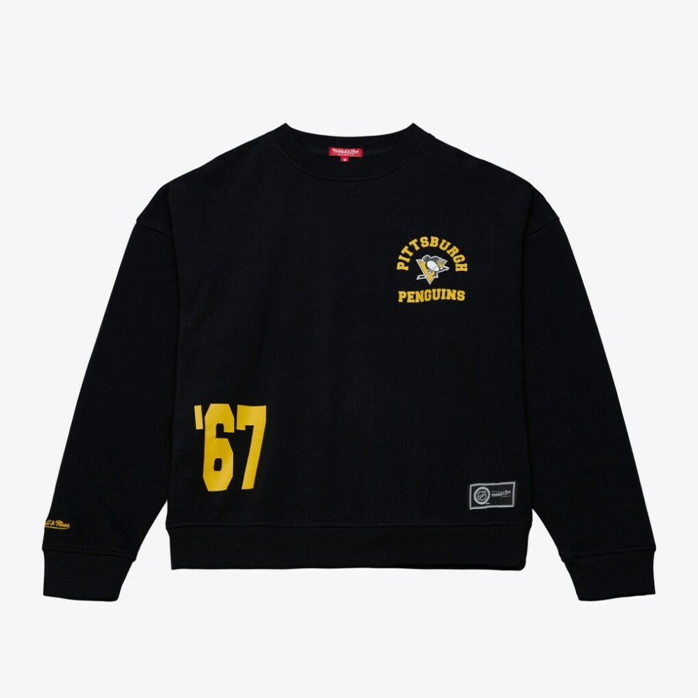 Pittsburgh Penguins Mitchell & Ness Women's Crewneck Sweatshirt Discount