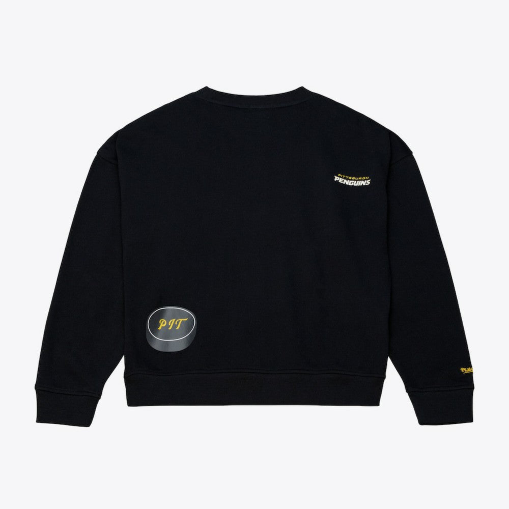 Pittsburgh Penguins Mitchell & Ness Women's Crewneck Sweatshirt Discount