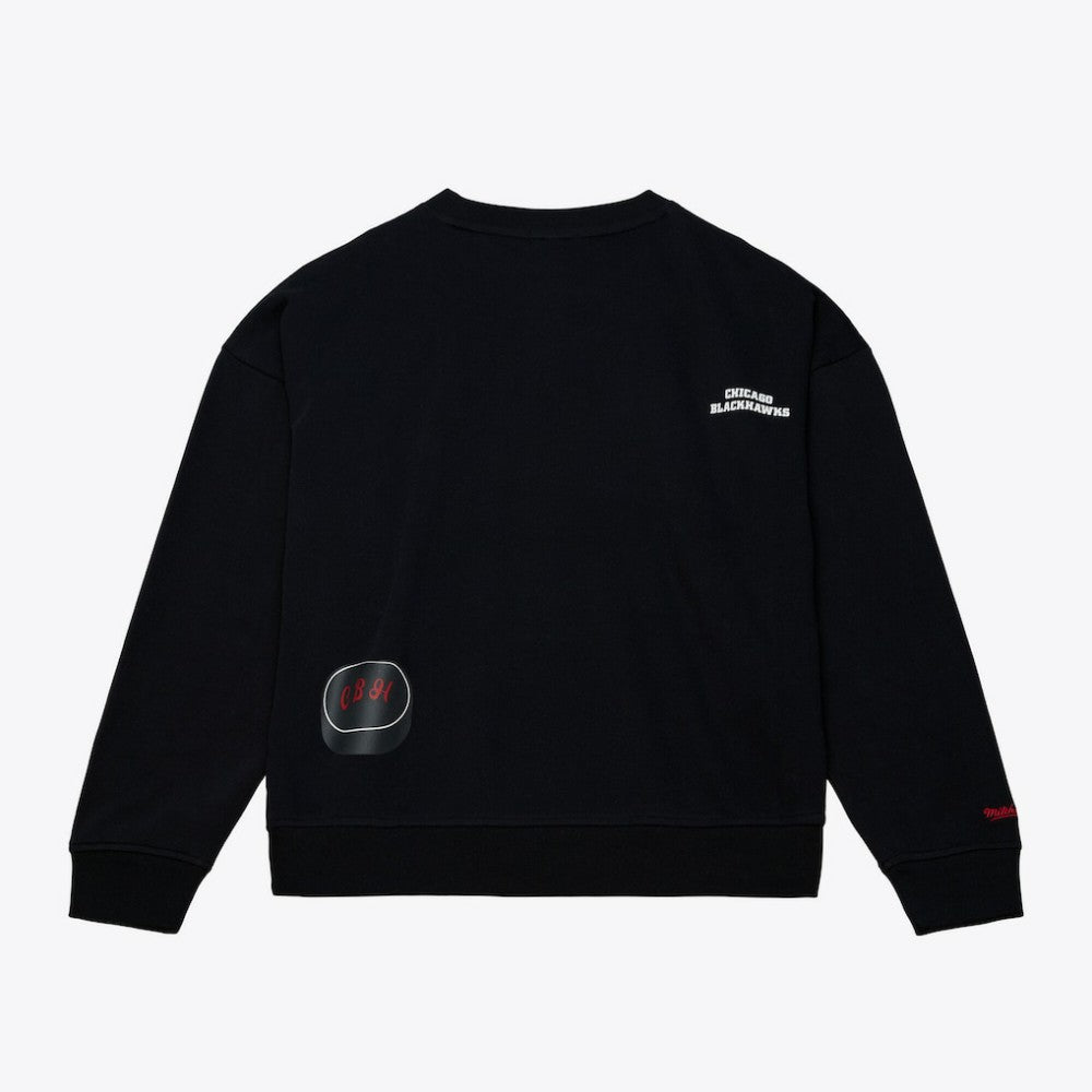 Chicago Blackhawks Mitchell & Ness Women's Crewneck Sweatshirt For Sale