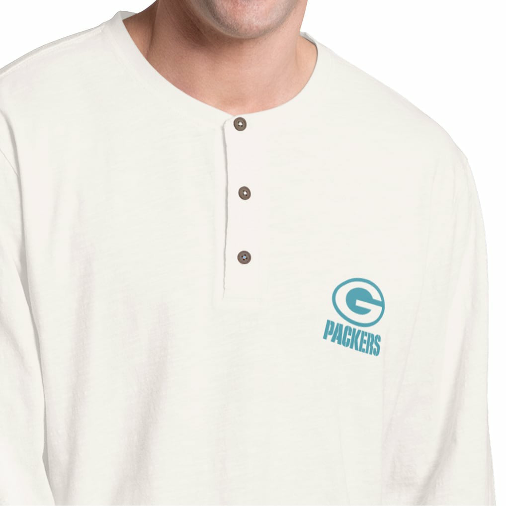 Green Bay Packers  Margaritaville Island Reserve Long Sleeve Slub Henley Shirt