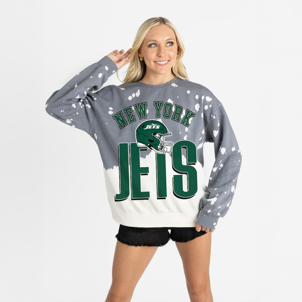 New York Jets  Gameday Couture Women's Arch Rivals Faded Wash Sweatshirt