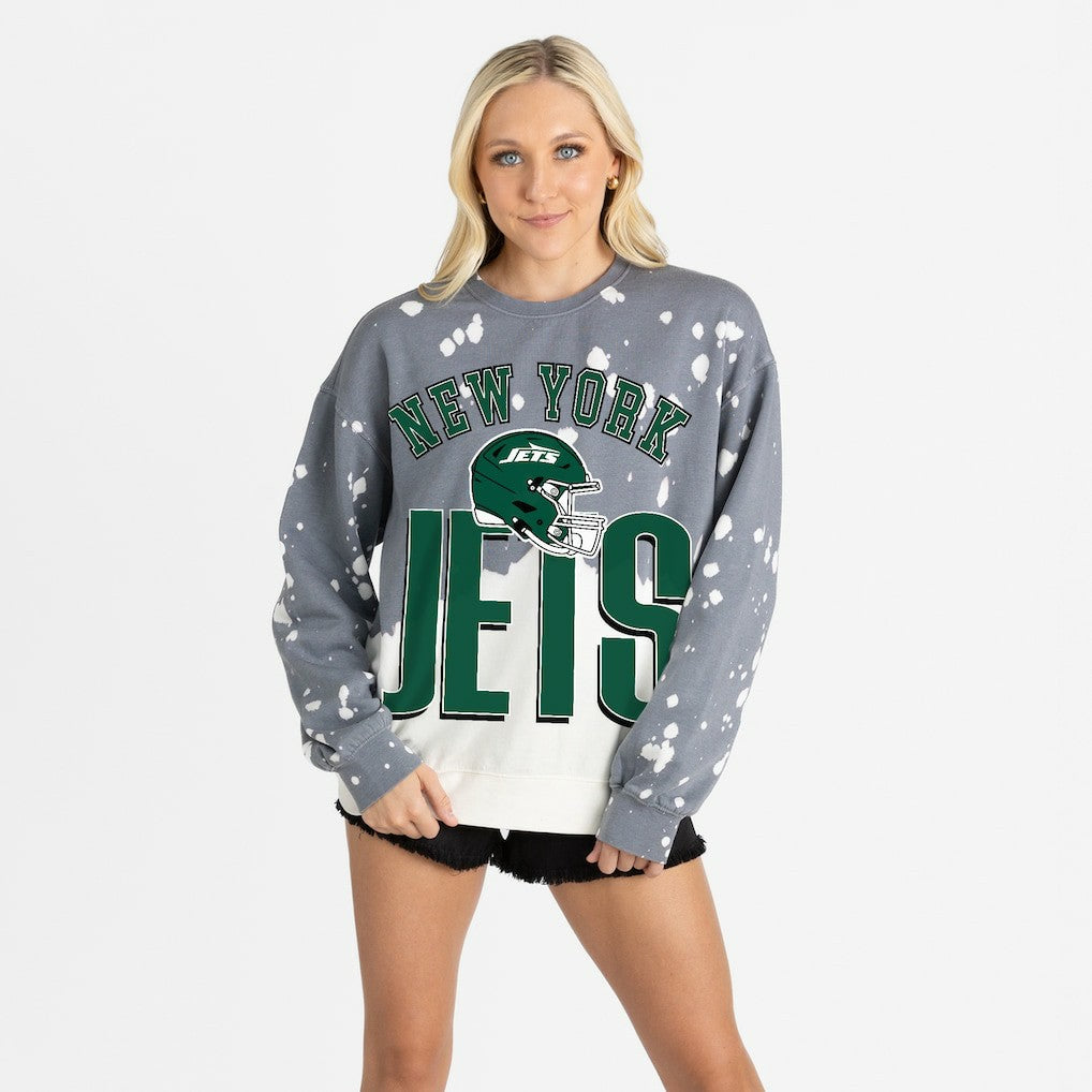 New York Jets  Gameday Couture Women's Arch Rivals Faded Wash Sweatshirt