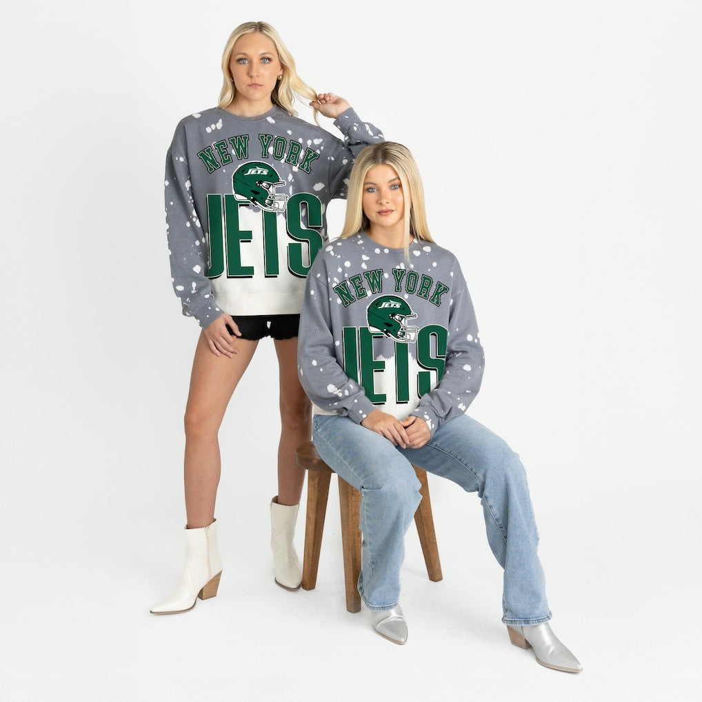 New York Jets  Gameday Couture Women's Arch Rivals Faded Wash Sweatshirt
