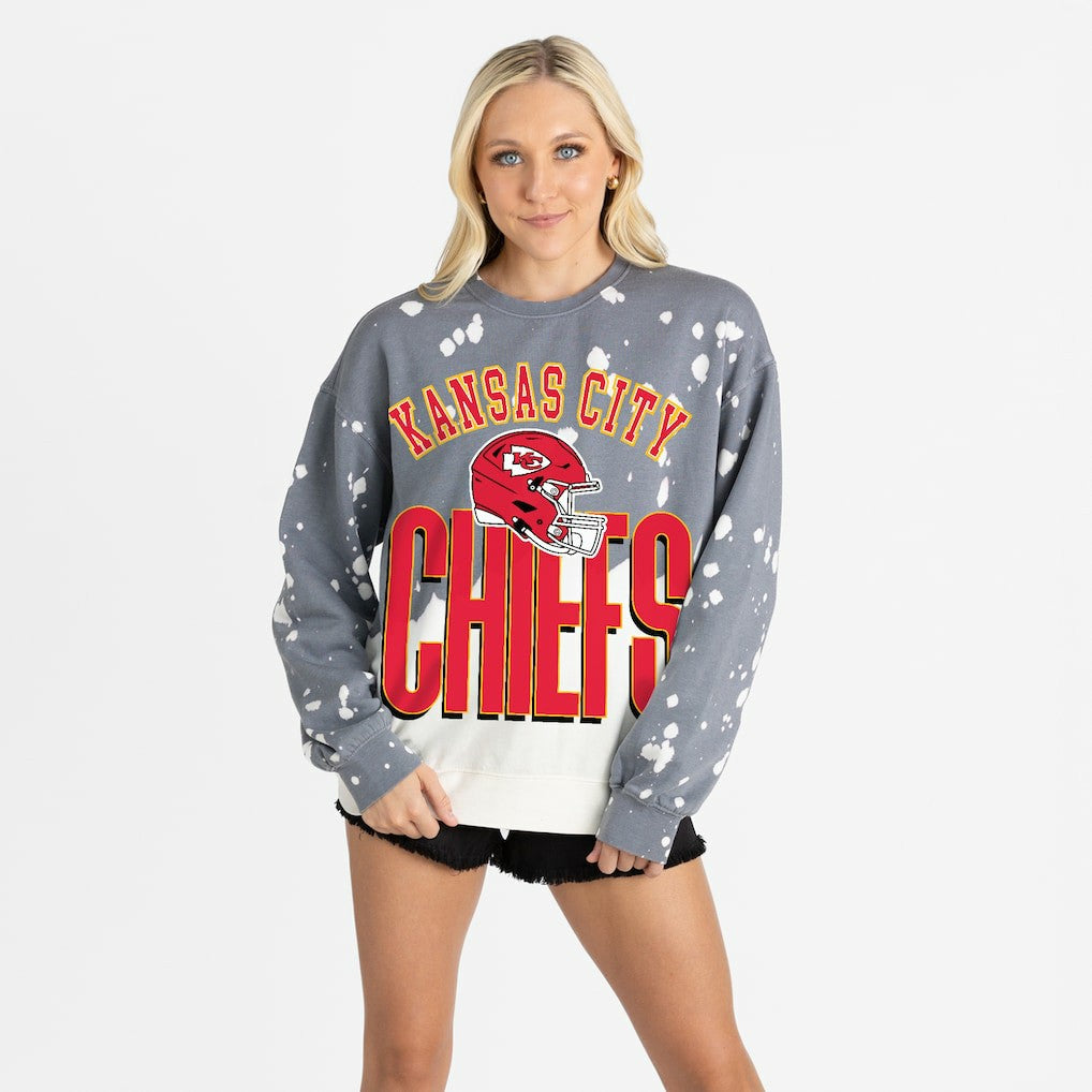 Kansas City Chiefs  Gameday Couture Women's Arch Rivals Faded Wash Sweatshirt