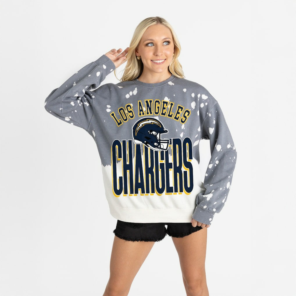 Los Angeles Chargers  Gameday Couture Women's Arch Rivals Faded Wash Sweatshirt